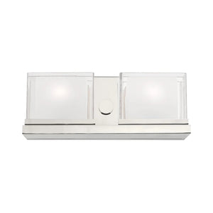 Livex Lighting Duval 2-Light Polished Chrome Bath Vanity - 16"W x 6.75"H x 4.75"D