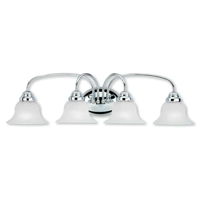 Livex Lighting Edgemont 4 Light Polished Chrome Bath Vanity - Polished chrome - Polished chrome