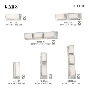 Livex Lighting Sutter 2-Light 8W LED ADA Bath Vanity - 18"W x 4.5"H x 3.75"D - 18"W x 4.5"H x 3.75"D