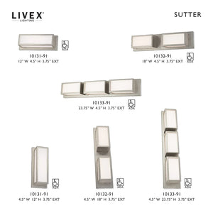 Livex Lighting Sutter 2-Light 8W LED ADA Bath Vanity - 18"W x 4.5"H x 3.75"D - 18"W x 4.5"H x 3.75"D