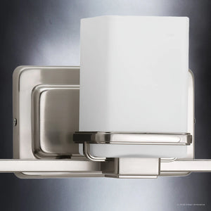 Luxury Transitional Bathroom Vanity Light, 6.5"H x 22.125"W, with Craftsman Style, Brushed Nickel Finish by Urban Ambiance