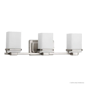 Luxury Transitional Bathroom Vanity Light, 6.5"H x 22.125"W, with Craftsman Style, Brushed Nickel Finish by Urban Ambiance