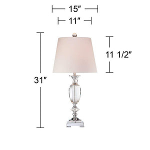 Beveled Urn Traditional Crystal Table Lamp