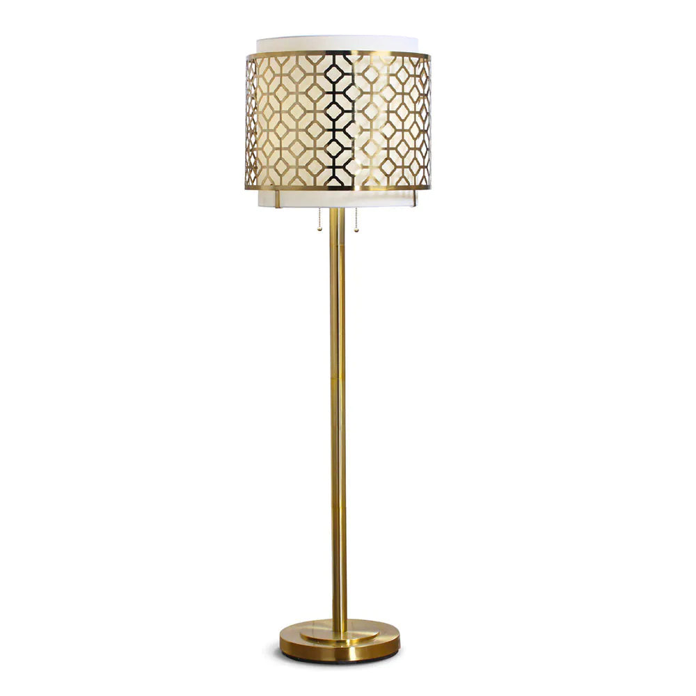 Melrose Geometric Antique Bronze Floor Lamp