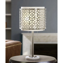 Melrose Geometric Brushed Nickel Table Lamp