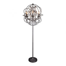 Macari Adela Iron & Clear Glass Prisms Modern Floor Lamp