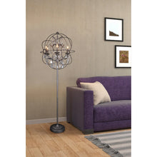 Macari Adela Iron & Clear Glass Prisms Modern Floor Lamp