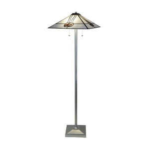 Mack Rose Tiffany Floor Lamp - Silver