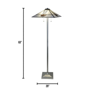 Mack Rose Tiffany Floor Lamp - Silver