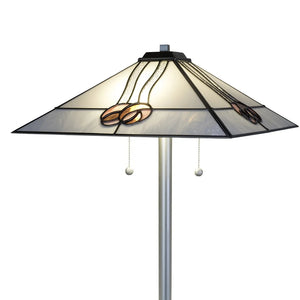 Mack Rose Tiffany Floor Lamp - Silver