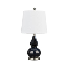 Makana Glass Table Lamp - 11"W x 11"D x 22"H - Navy