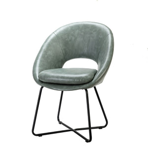 Melina Upholstered Dining Chair with Cross-Shaped Metal Base