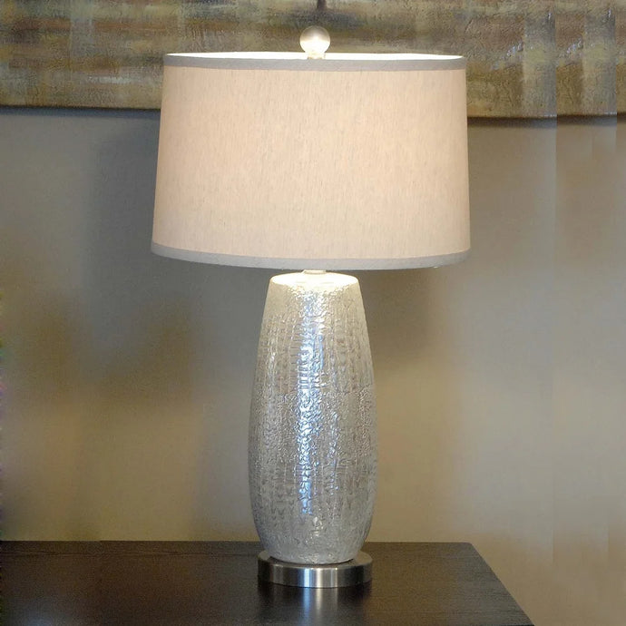 Melrose Rouen Silver 29.25-inch Table Lamp - 16x16x29.25