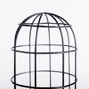 Carkner I Gun-Metal Grey Cylindrical Metal Cage Table Lamp - 17"W x 17"D x 38"H