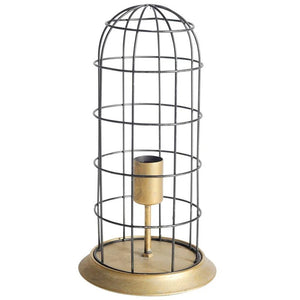 Carkner I Gun-Metal Grey Cylindrical Metal Cage Table Lamp - 17"W x 17"D x 38"H