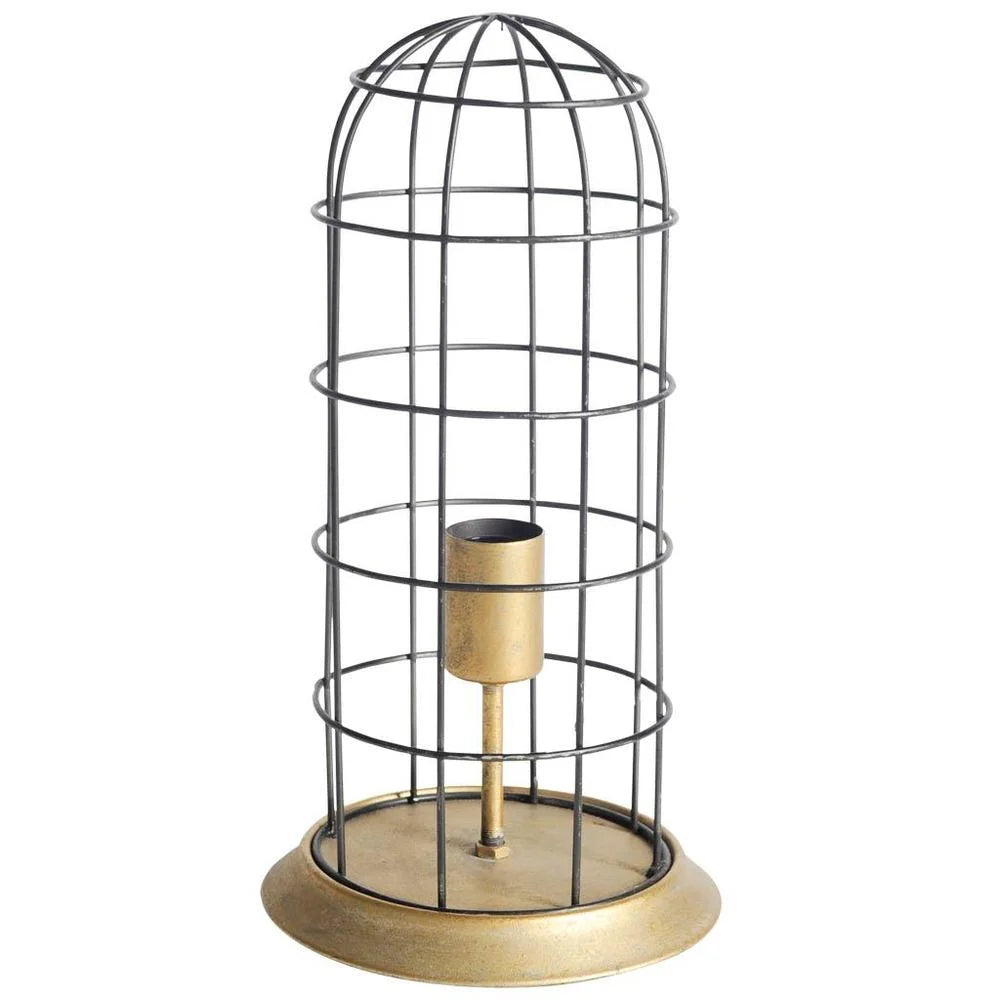 Carkner I Gun-Metal Grey Cylindrical Metal Cage Table Lamp - 17