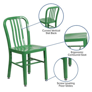 Metal Industrial Modern Indoor-Outdoor Chair - Green