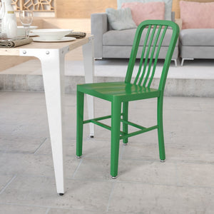 Metal Industrial Modern Indoor-Outdoor Chair - Green