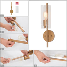 Modern Contemporary Gold 1-light Long Bar Bathroom Vanity Light Glass Wall Sconce