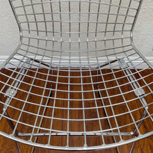 Mid Century Chrome Wire Dining Chair with Faux Leather Seat Pads - Black
