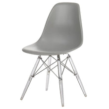 Mid-Century Modern Dining Chair with Clear Legs - Grey