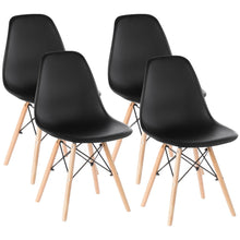 Mid-Century Modern Style Plastic DSW Shell Dining Chair with Solid Beech Wooden Dowel Eiffel Legs
