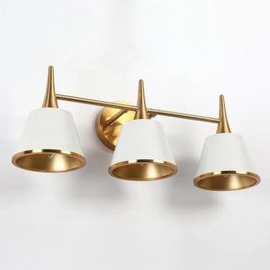 Nisa Mid-century Modern Gold 3-Light Vanity Light Metal Wall Sconces for Bathroom