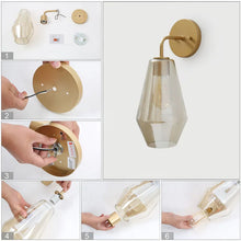 Rella 9'' Modern Bathroom Vanity light Smoked Glass Large Wall Sconces Dimmable - Gold - L9"x W7"x H16"