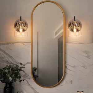 Coria Modern Luxury 1-light Glass Wall Sconces Linear Bathroon Vanity Lights for Powder Room - L 5.1" * W 7.2" * H 8"