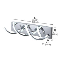 Modern 2-Light Wavy Linear LED Vanity Light Fixture