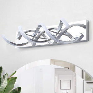 Modern 2-Light Wavy Linear LED Vanity Light Fixture