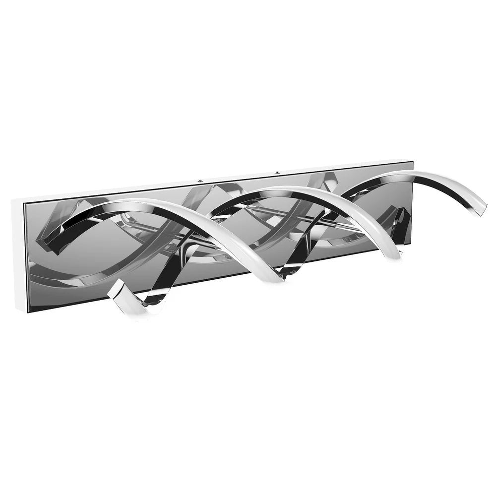 Modern 2-Light Wavy Linear LED Vanity Light Fixture