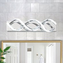 Modern 2-Light Wavy Linear LED Vanity Light Fixture