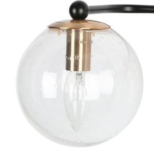 Modern 3-Light Black Gold Bathroom Vanity Light Fixture with Globe Glass - 24.5" L x 7.5" W x 8" H