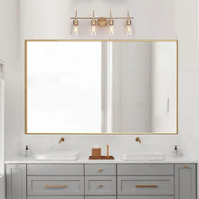 Modern 3/2-light Gold Bathroom Vanity Lights Dimmable Wall Sconces with Clear Glass Shade