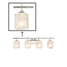 Modern 4-light Bathroom Vanity Lights with Ctystal Accents - L 29" x H 8" x W 6.7" - clear