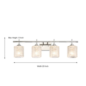 Modern 4-light Bathroom Vanity Lights with Ctystal Accents - L 29" x H 8" x W 6.7" - clear