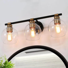 Modern Black Gold 2/3/4-Light Bathroom Vanity Light Wall Sconces with Globe Glass