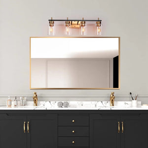 Modern Black Gold 2/3/4-Light Bathroom Vanity Lights Linear Wall Sconces for Powder Room