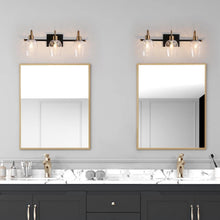 Waylin Modern Black Gold 3-Light Glass Bathroom Vanity Light Dimmable Wall Sconces - L 21.5" x W 7" x H 9"