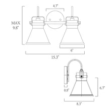 Mutch Modern Farmhouse 2-light Bathroom Vanity Light Industrial Glass LED Dimmable Wall Sconce