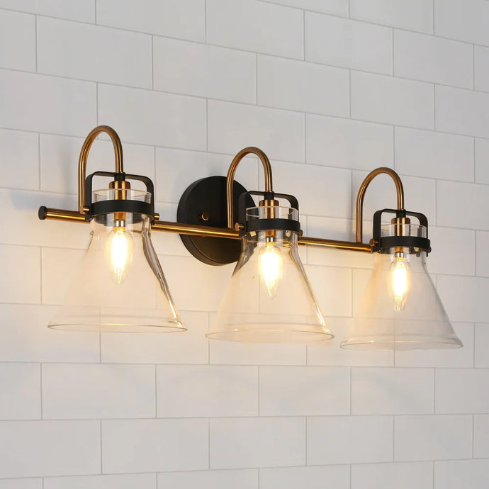 Mutch Modern Farmhouse 3-light Bathroom Vanity Light Industrial Glass LED Dimmable Wall Sconce