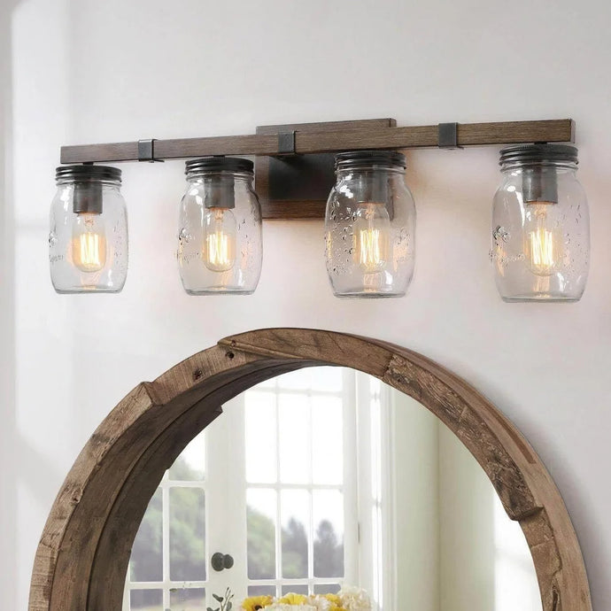 Modern Farmhouse 4-Light Bathroom Vanity Lights Wall Sconces - W29