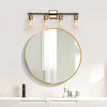 Modern Farmhouse Bathroom Vanity Light Black Gold Cylinder Glass Wall Sconce - 1/2/3/4 Light