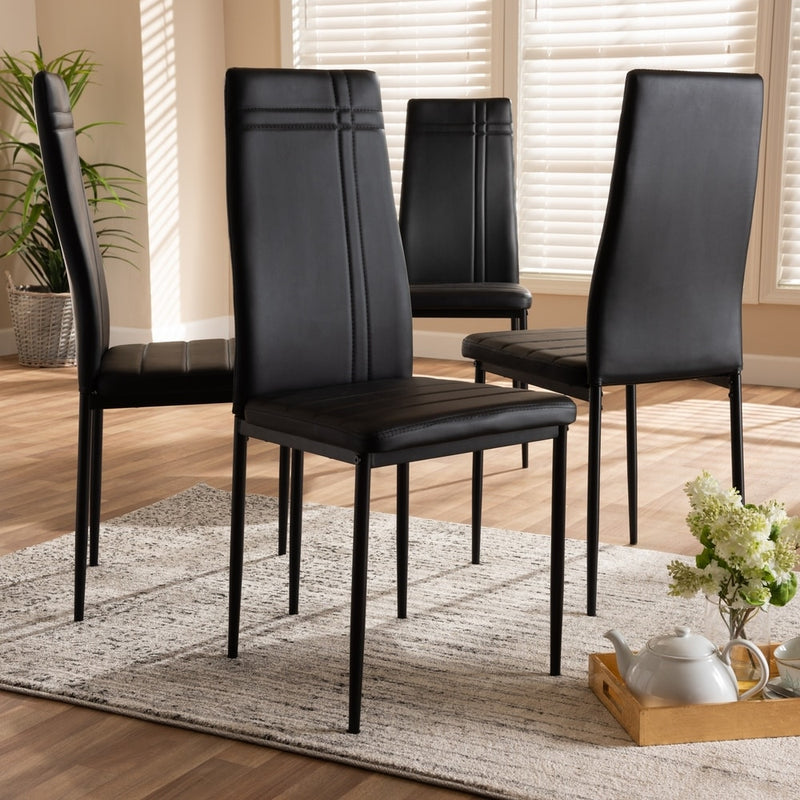 4 faux 2024 leather dining chairs