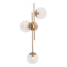 Modern Gold 3-Light Unique Globe Glass Wall Sconces Linear Bathroom Vanity Lights - 30'' L x 5.5'' W x 12'' H - Gold