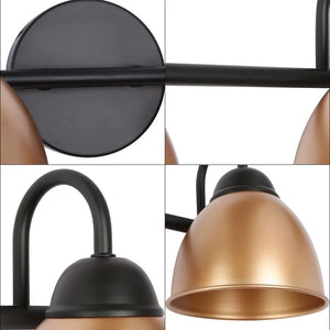 Modern Glam 4-Light Bathroom Vanity Lights Black Gold Metal Wall Sconces - L 30.5" x W 7" x H 7"