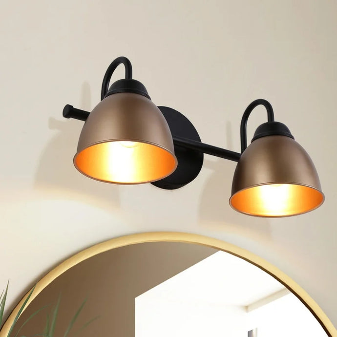 Modern Farmhouse Metal Shade Bathroom Vanity Light Black Gold Traditional Barn Sconces