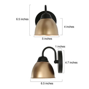 Modern Farmhouse Metal Shade Bathroom Vanity Light Black Gold Traditional Barn Sconces