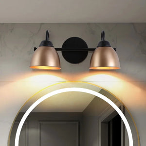 Modern Farmhouse Metal Shade Bathroom Vanity Light Black Gold Traditional Barn Sconces